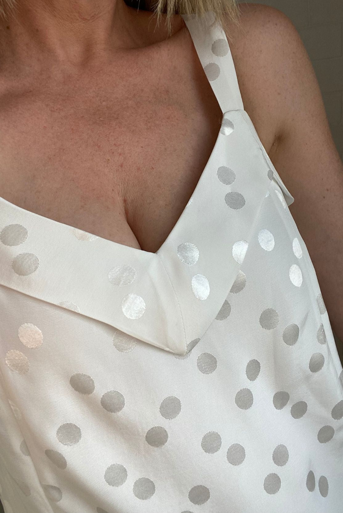 Ivory Polka-Dot Nursing Cami Top