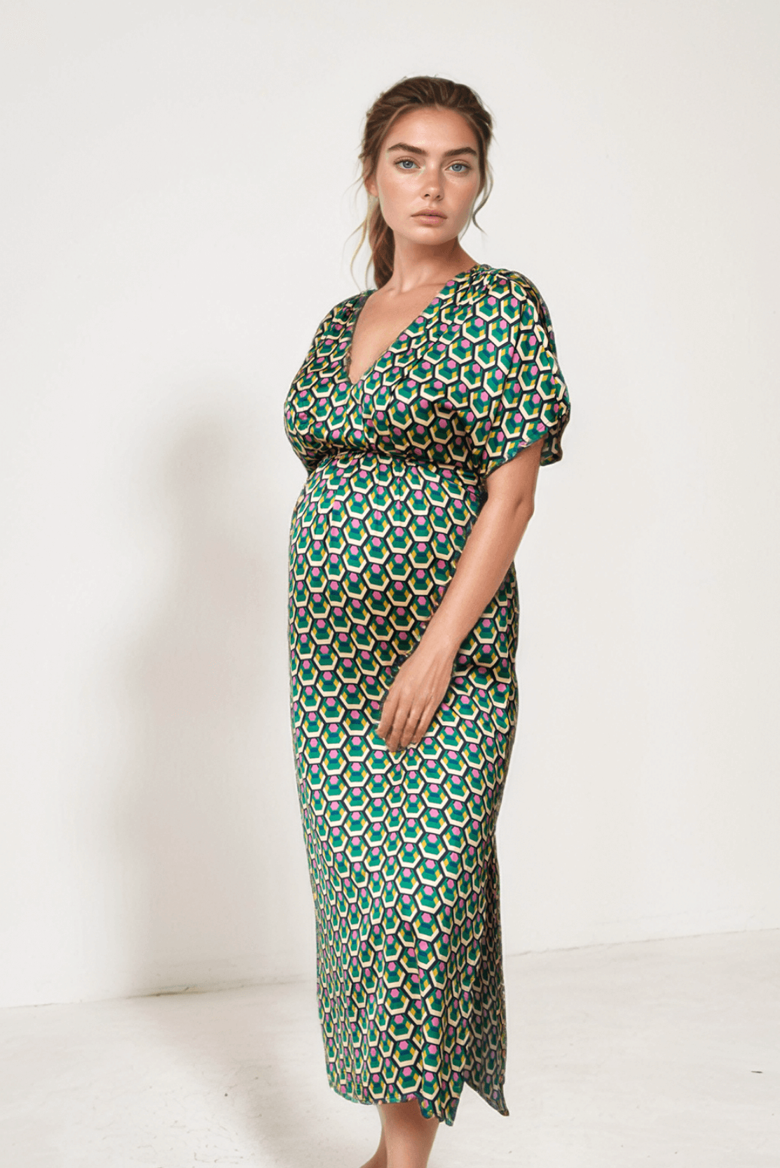 flowy postpartum dress Kimono-style Maternity & Breastfeeding Lining Color:White IM MEN Men's Cotton Special Occasions Easter BLACK-CREAM