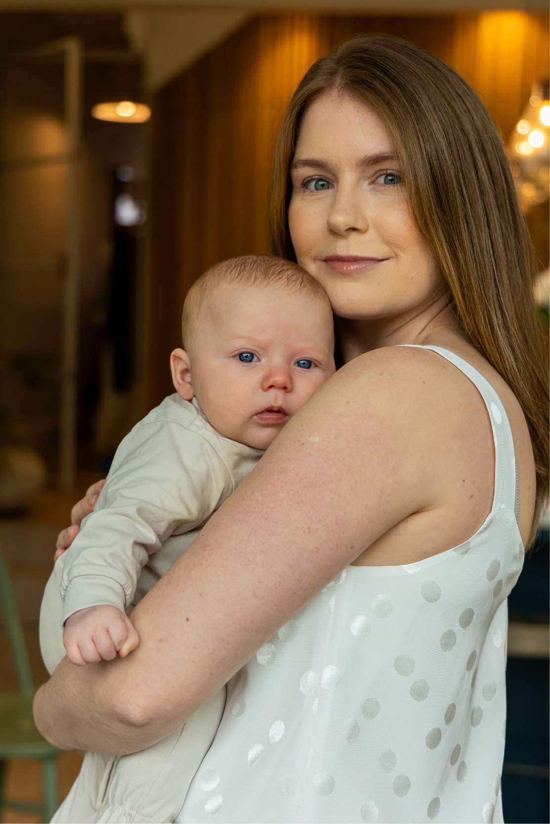 Ivory Polka-Dot Breastfeeding Top