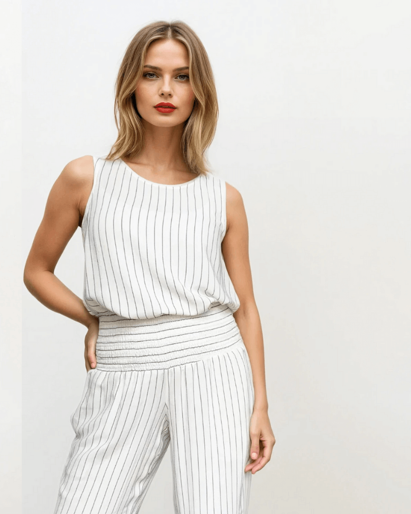 A-line Pinstripe Co-Ord Top