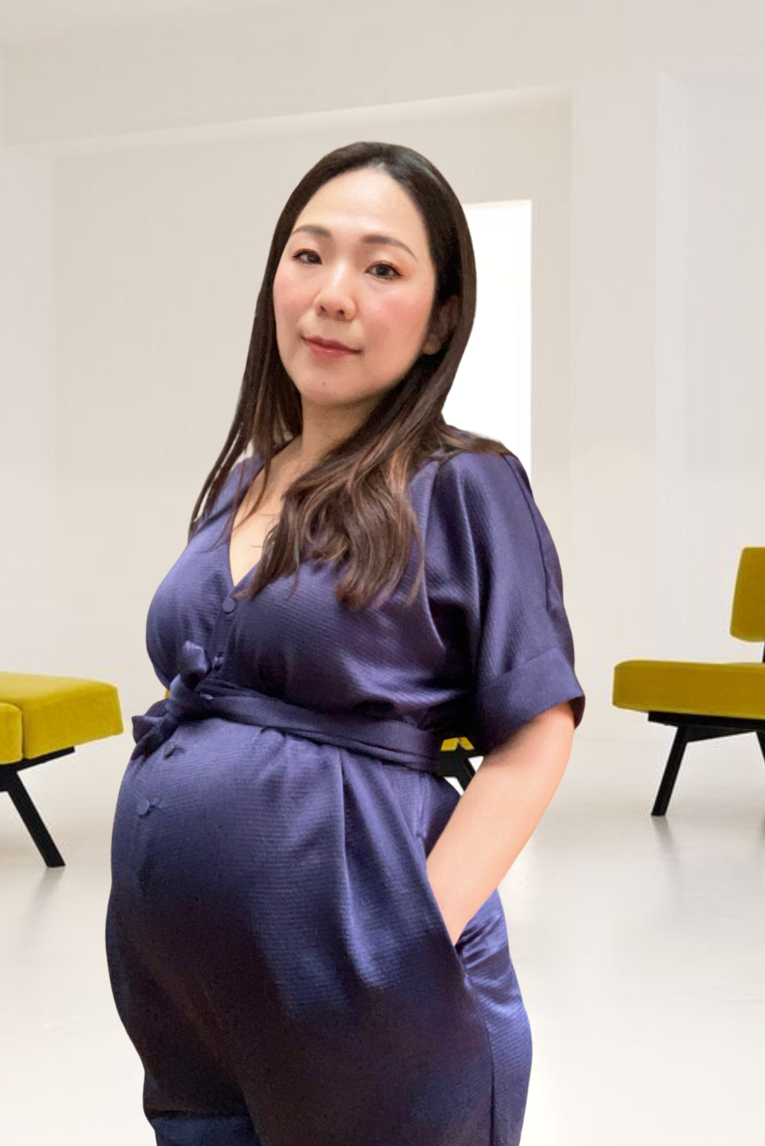 Harem-style maternity and breastfeeding jumpsuit for dressed-up occasions that will take you from day-to-night and bump-to-baby and beyond. An elevated take on the maternity jumpsuit that is so easy-to-wear for bumps, breastfeeding and afterwards. The v-neck and buttons offer a breastfeeding-friendly jumpsuit option, while the loose fit and cuffed trousers is so flattering post-pregnancy.