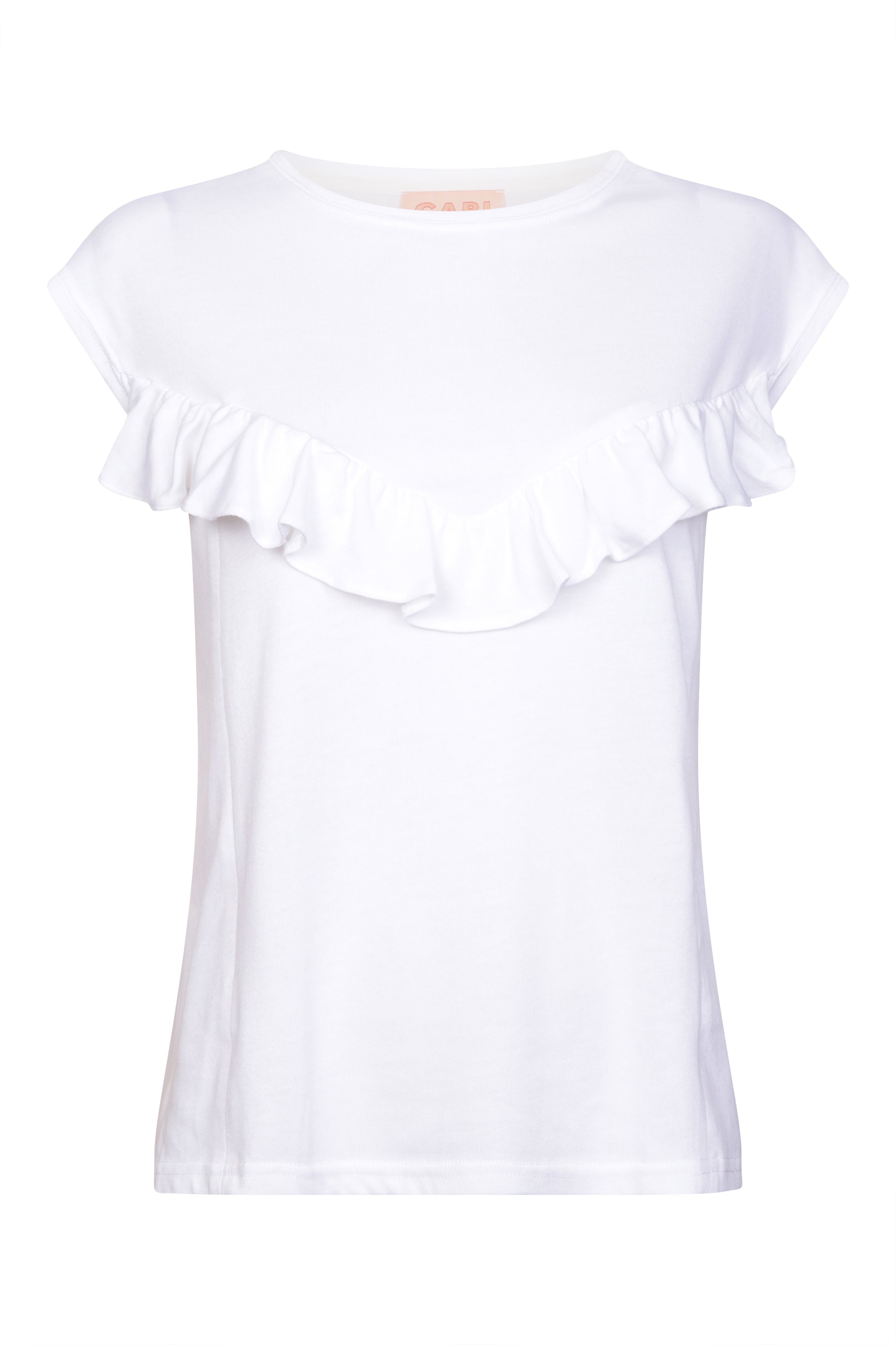 Breastfeeding top. Effortless everyday style and comfort with this white breastfeeding t-shirt. Designed for stress-free nursing on-the-go. Hidden zips sit under the ruffle, easily done one-handed makes it the perfect everyday top for new mums, and a must-have for your breastfeeding wardrobe.