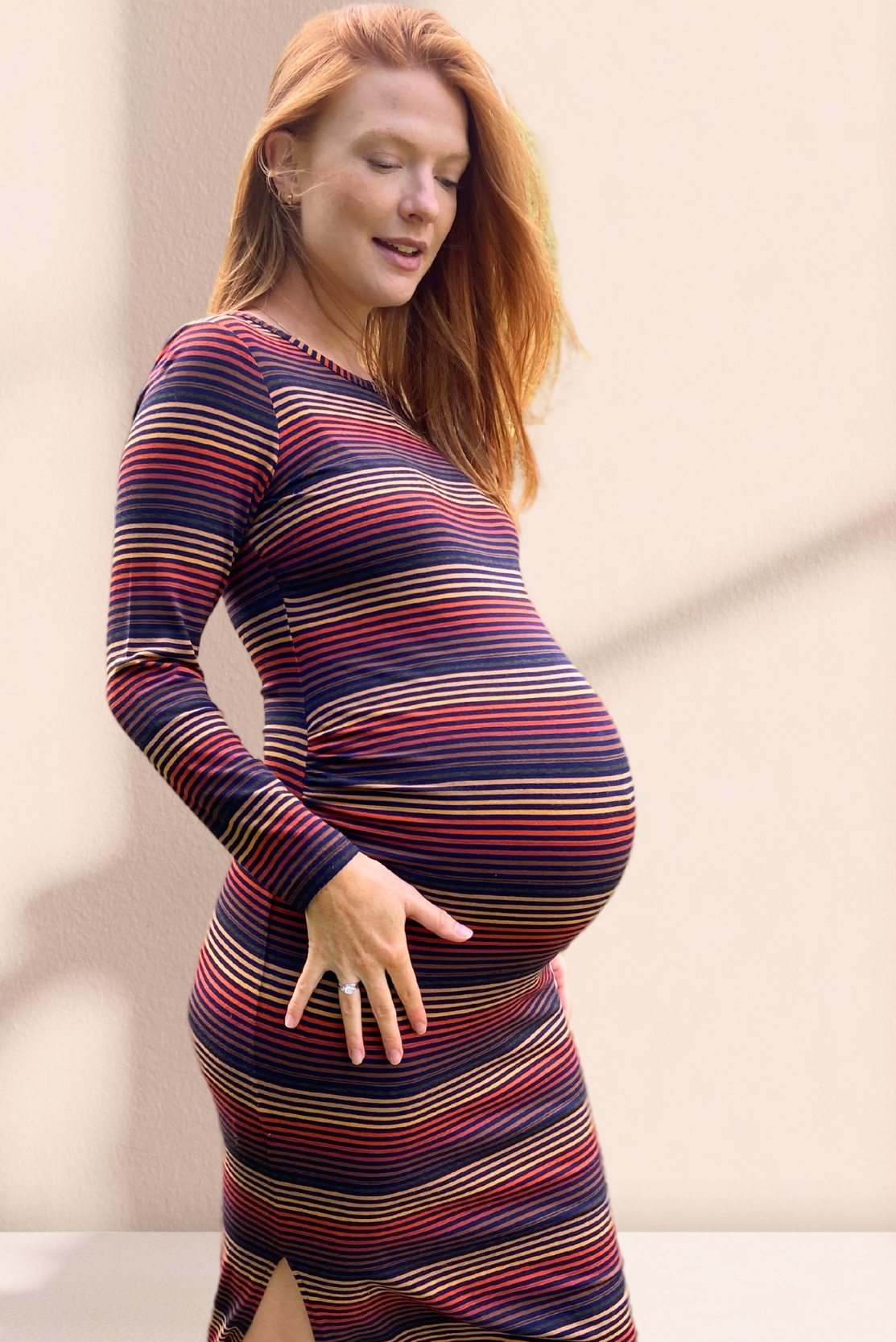 French Stripes Maternity Dress