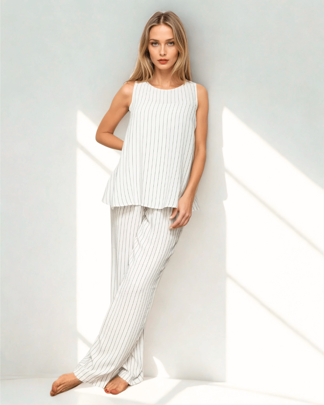 The White Pinstripe Co-Ord Set