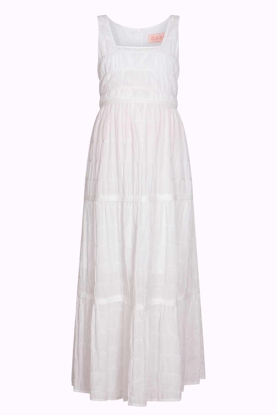 Maternity Breastfeeding Sundress in White Cotton